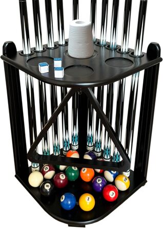 Стенд для кийків для більярдного столу Eck - 10 кийків, тримач крейди, з масивного дерева