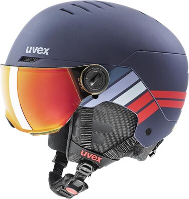 Дитячий велосипедний шолом uvex Rocket jr Visor Single, синій матовий, 51-55 см