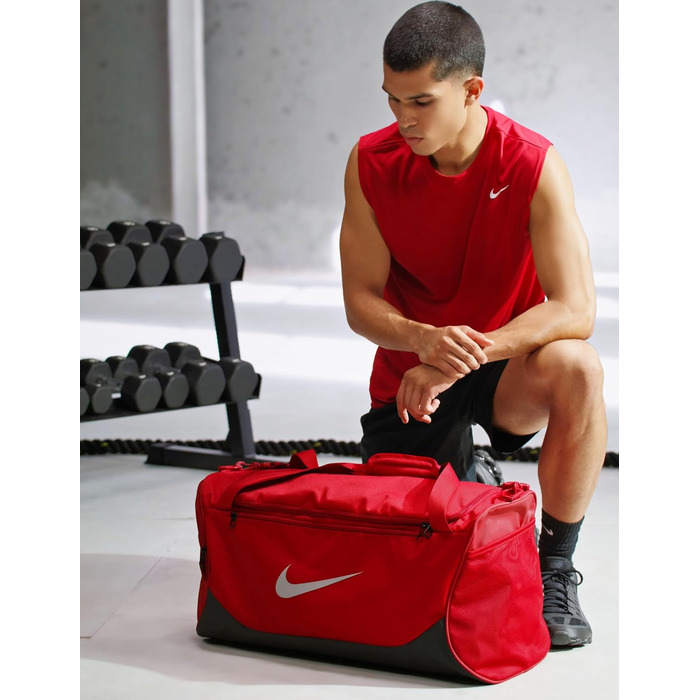 Спортивна сумка Nike Brasilia M - X Duffel, червона (Tough Red/Black/Reflect Silver), універсальний розмір