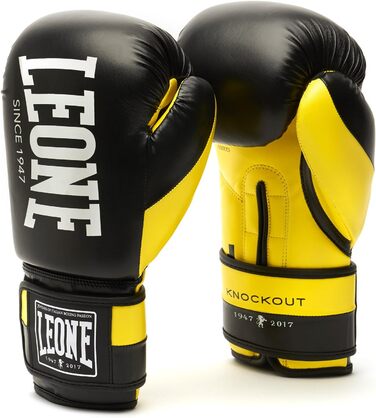 Боксерські рукавички LEONE 1947 KNOCKOUT, унісекс, жовті, 10 OZ (GN371)