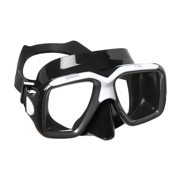 Маска для плавання Mares Ray Adult - подвійне загартоване скло, силіконовий обтюратор, чорно-сіра