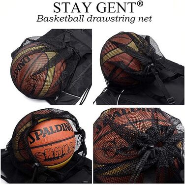 Спортивний рюкзак STAY GENT для баскетболу з шнурком, знімною сіткою, чорний, для футболу, волейболу, бейсболу, йоги, для хлопчиків