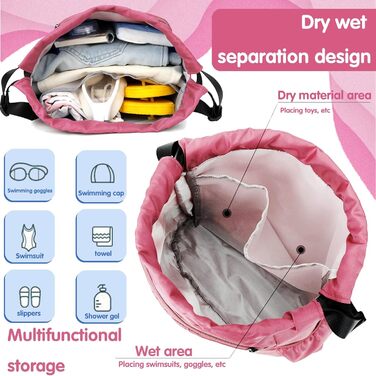 Дитяча спортивна сумка Youyike, водонепроникний рюкзак з відділенням для мокрого одягу, для дівчаток та хлопчиків, зелений, кольорова