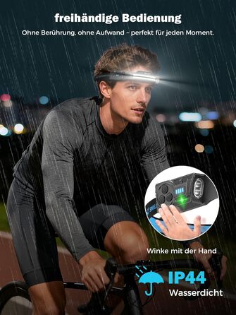 Налобний ліхтар Smiling Shark, 2 шт. Superhell LED, перезаряджається, з датчиком руху, 2400 mAh, 5 режимів, для бігу, походів, кемпінгу