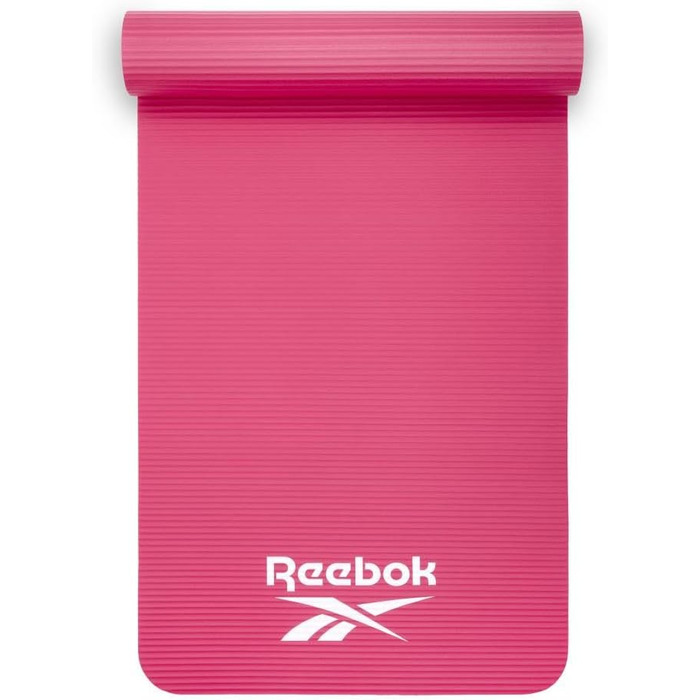 Гімнастичний килимок Reebok з натурального каучуку 15 мм, рожевий, нековзкий, для фітнесу, тренувань вдома