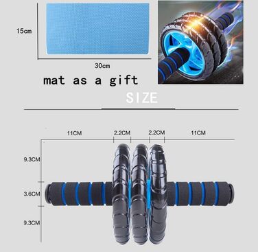 Колесо для пресу Ab Wheel - тренажер для фітнесу та зміцнення м'язів пресу, синього кольору