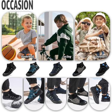 Дитячі зимові чоботи Littleplum для хлопчиків. Зимові шкарпетки-чоботи, теплі, з підкладкою, для снігу, трекінгові. Розмір 39 EU, чорний колір.