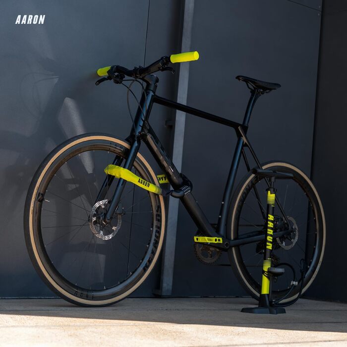 Замок для велосипеда AARON Lock One з 5-значним кодом, сталевий ланцюговий замок, високий рівень захисту, підходить для E-bike, MTB, Trekking, Tour, Road bike (Жовтий)