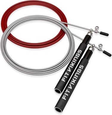 Скакалка Fit Vikings – регульований, легкий, для CrossFit, боксу, MMA, фітнесу, Double Unders, кардіотренувань – PREMIUM якість