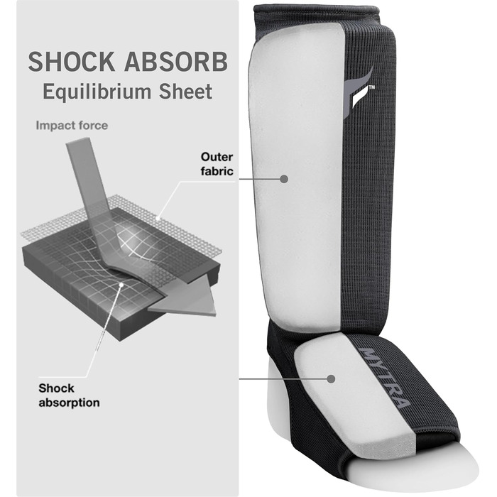 Захисники ніг для кікбоксингу Junior - легкі, дихаючі, з підкладкою, чорні. Підходять для кікбоксингу, муай-тай, MMA. Розмір XXS.