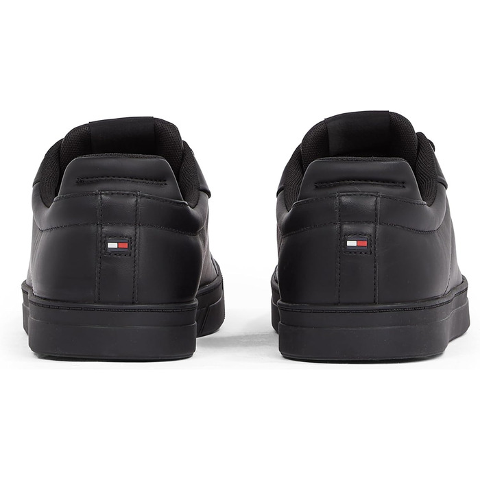 Чоловічі шкіряні кросівки Tommy Hilfiger Low Icon Court Leather Flag Essential, чорні, розмір 46 EU