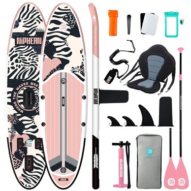 Надувне SUP-борд Niphean Stand Up Paddle Board з сидінням та аксесуарами, 320см, 200кг, для 2 осіб, StabilTrac-Fin