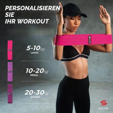 Еспандери для фітнесу ELVIRE SPORT (3 шт.) - гумові стрічки для сідниць, ніг, йоги, пілатесу та кросфіту. Рожево-ліловий колір, унісекс.