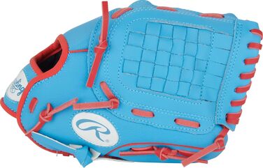 Рукавиця бейсбольна Rawlings Spieler Serie T-Ball / Юніорська (22.9-29.2 см), права рука, Columbia Blue/Scarlet, 10.5
