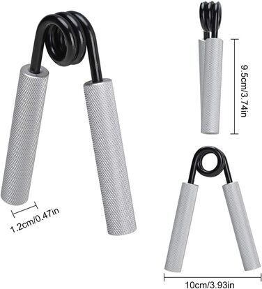 Набір для тренування сили рук Griffkraft, 50/100/150/200/250 LBS, металевий антиковзний тренажер, для зміцнення пальців та м'язів рук, сріблястий, комплект з 4 шт.