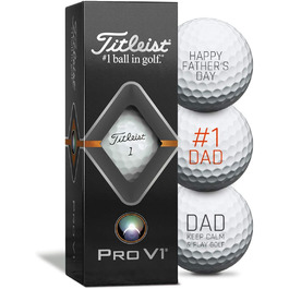 Гольф-м'ячі Titleist Pro V1 / Pro V1X 2019, 3 шт, подарунковий набір до Дня батька