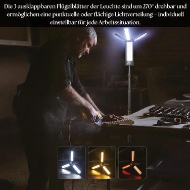 Багатофункціональний ліхтар 12 в 1 з LED, акумулятором, магнітом та телескопічною штангою: ліхтар для кемпінгу, ліхтарик, робочий ліхтар для майстерні, powerbank – для саду, відпочинку на природі та не тільки