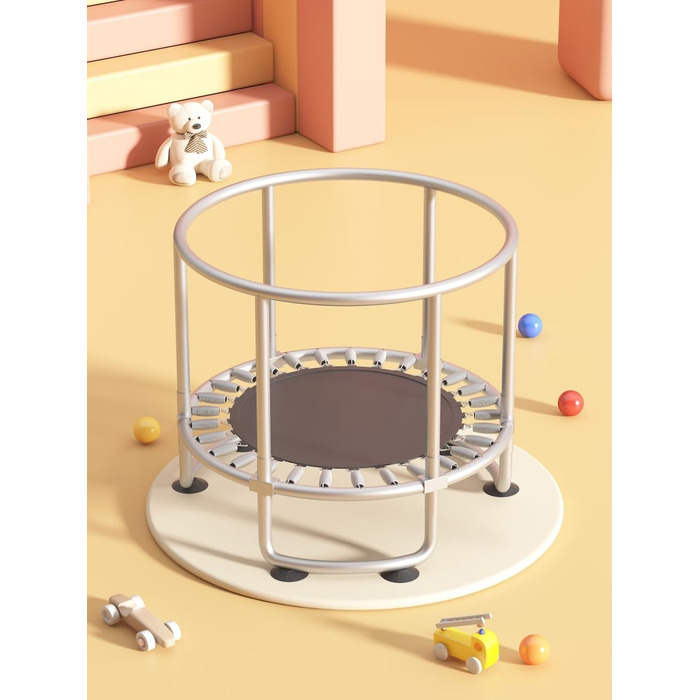 Трамплін для малюків 1,5 м з сіткою безпеки, баскетбольним кільцем, м'ячем, червоний