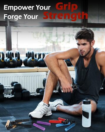 Набір для тренування рук Handtrainer: 6 шт. (23-91 кг) для розвитку сили хвата та реабілітації, червоний