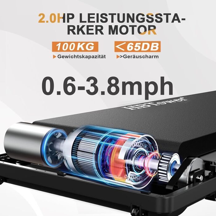 HBTower Walking Pad - Складний біговий килимок для дому та офісу з LED-дисплеєм та пультом керування