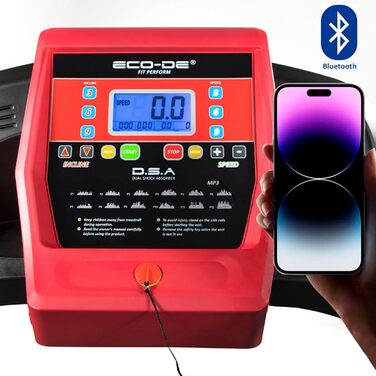 ECODE® Складне бігове полотно з амортизаторами DSA, Bluetooth та LCD-дисплеєм - бігове полотно для ходьби та бігу з 12 програмами