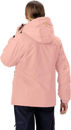 Жіноча зимова куртка YSENTO: водонепроникна, тепла флісова, функціональна з капюшоном, рожевий колір