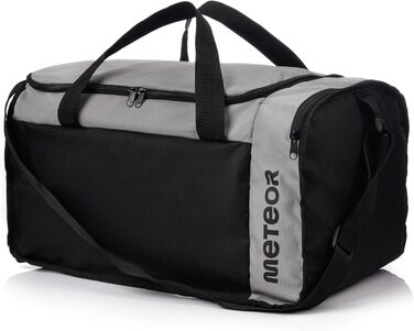 Спортивна сумка Meteor 40 л для дітей і дорослих, чорна/сіра, для плавання, фітнесу, подорожей, плечова, шкільна