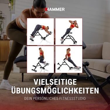 Тренажер для спини HAMMER Tricon – гіперекстензія, живіт, прес. Багатофункціональне обладнання для фітнесу