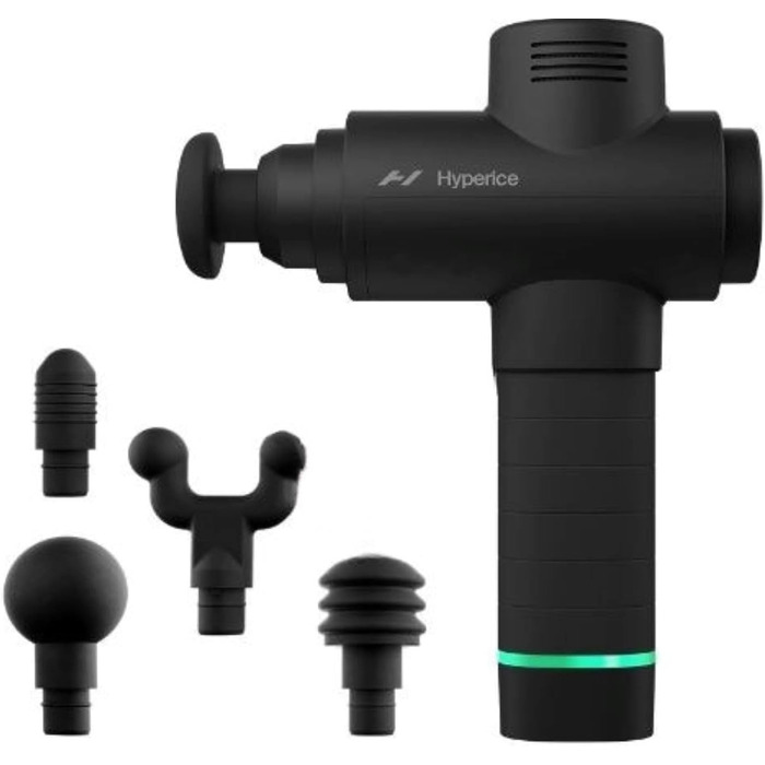 Масажний пістолет Hyperice Hypervolt 2 Black з технологією Quiet Glide, портативний перкусійний масажер, чорний колір