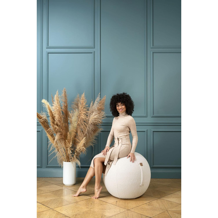 Гімнастичний м'яч Sitzball Woolly з плюшевим чохлом, натуральний колір