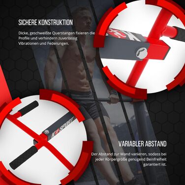 Турнік для підтягувань K-Sport X-MAX настінний, 3 хвати, силова станція для тренування м'язів, з електронною книгою