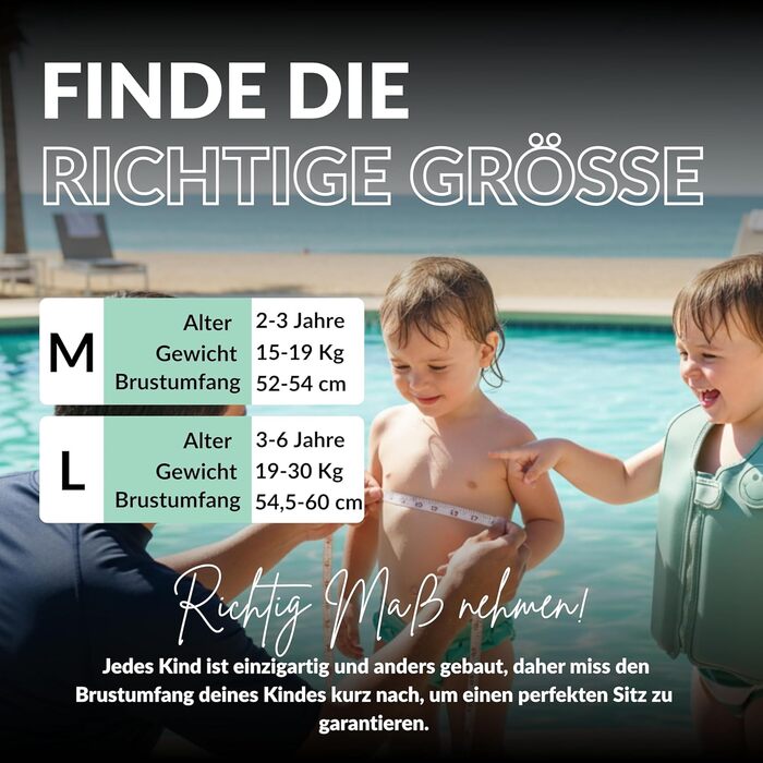 Дитячий жилет для плавання NOARD | Безпечний жилет для навчання плаванню | 15-30 кг, 2-6 років | Сертифікований EN 13138-1:2021