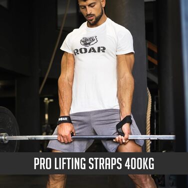 Roar® гучномовні ремені для силових тренувань, бодібілдингу, фітнесу - ремені для підйому штанги - для жінок та чоловіків сірого кольору
