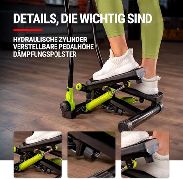Степпер Hop-Sport HS-45S Slim Up-Down-Side для дому, тренажер для всього тіла, з комп'ютером, лаймовий