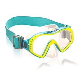 Маска для плавання Aquazon Starfish Junior Medium (7-12 років) синьо-жовта. Дитяча маска для снорклінгу та дайвінгу зі склам Tempered та силіконовим обтюратором.