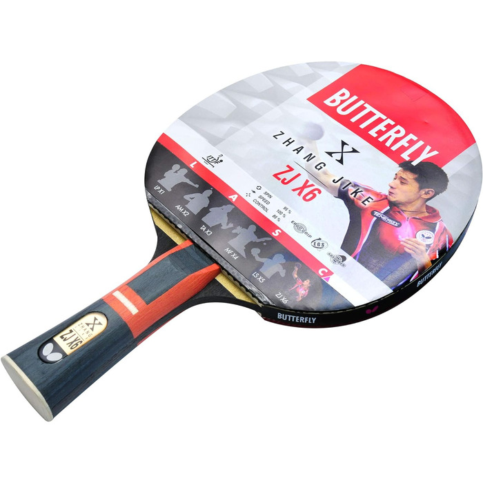 Професійна ракетка для настільного тенісу Butterfly Zhang Jike ZJX 6, ITTF сертифікат, для топспіну та атакуючого стилю гри