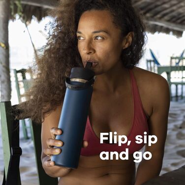 Пляшка для води Hydro Flask з широким горлом, кришка з трубочкою, індиго, 1,2 л