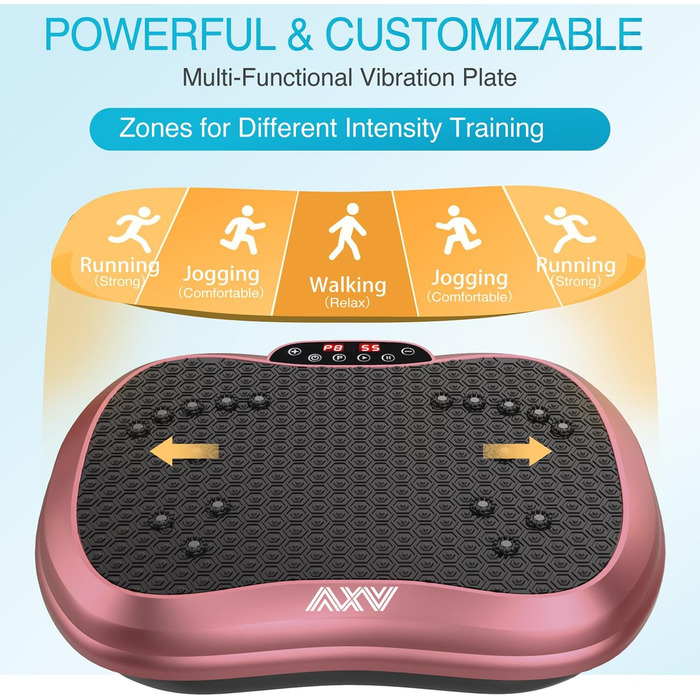 Віброплатформа для тренувань AXV, Mini-Fitness, Лімфодренаж, Схуднення, Формування, Тонінг, Домашні тренування, Рожевий колір