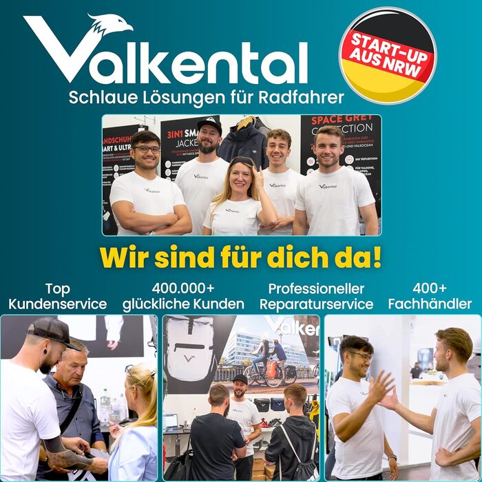 Водонепроникні велосипедні рукавички Valkental® GloRider з ізоляцією 3M | З підкладкою та зчепленням | Зігріваючі та перехідні рукавички [Чоловічі та жіночі] з функцією сенсорного екрану - Чорний L для перехідного періоду (до 6°C, 2-шарові)