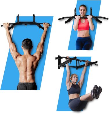Турнік настінний Mobiclinic Fitness з кріпленням, до 150 кг, для боксерської груші, каллістеніки, домашній спортзал, нековзні ручки, універсальний