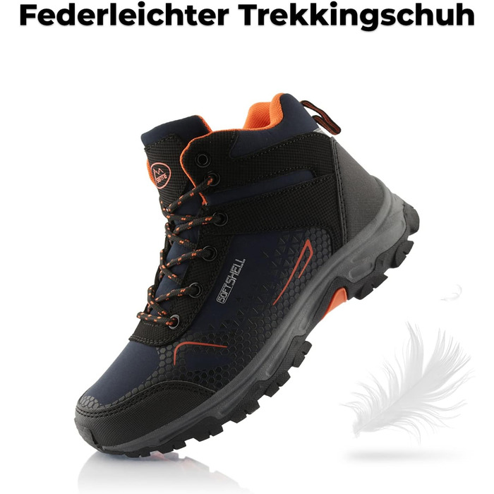 Черевики для ходьби жіночі та чоловічі, зимові, водонепроникні, кольори: темно-синій, помаранчевий, розмір 37 EU