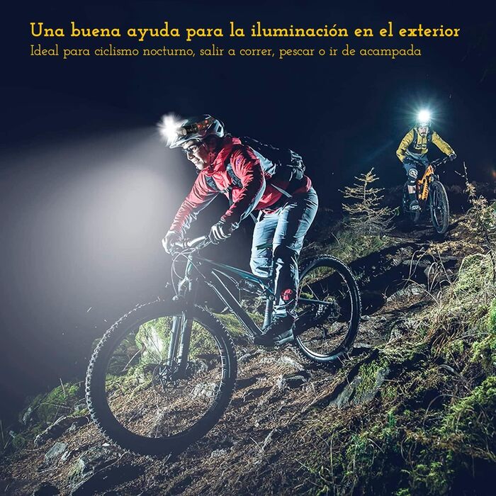 CREADY® Налобний ліхтар LED, перезаряджається через USB | Налобний ліхтар з регульованим кутом нахилу та водонепроникним корпусом | LED налобний ліхтар для піших прогулянок, велоспорту та дітей