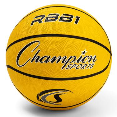 Champion Sports Pro-Style Basketball Gummi Official (Size 7) - Жовтий м'яч для баскетболу