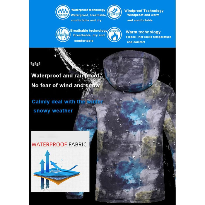 Чоловічий комплект для катання на лижах: куртка та штани, водонепроникний сніговий костюм, вітрозахисний, для сноубордингу та лижного спорту, зимовий, колір: кобальтово-синій, розмір S
