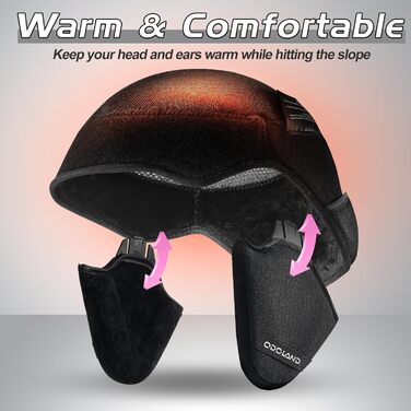 Шолом та маска для гірськолижного спорту Odoland: комплект для жінок та чоловіків, захист UV 400, стійкість до вітру, градієнт рожевого кольору, розмір M (55-59 см)