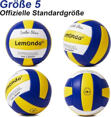 Волейбольний м'яч Lemondo PU для пляжного волейболу, м'який, водостійкий, з насосом. Підходить для гри в приміщенні та на вулиці. Білий.