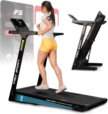 Електричний біговий тренажер TREX SPORT TX-700TM RUNVO | Складаний біговий тренажер з LCD-дисплеєм, потужність 2 PS, 15 програм