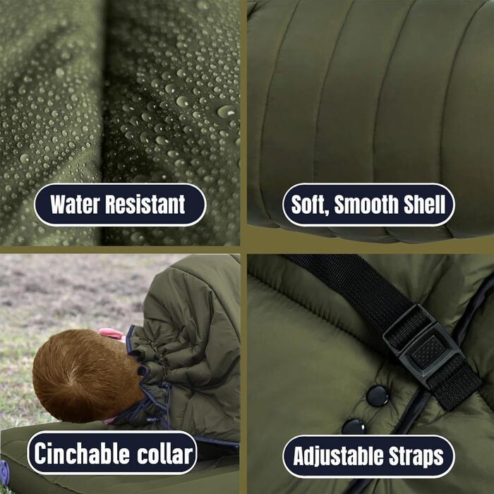 Спальний мішок OneWind для кемпінгу та гамака, 3 сезони. Тепла ковдра-пончо для відпочинку на природі, туризму. Розміри: 90*63' (2.3M*1.6M) / 78*54' (2M*1.37M). Температурний режим: 2°C~10°C