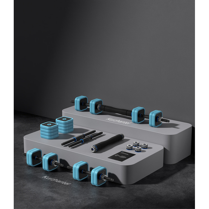 Набір розбіреміх гантелей 3 в 1 (10 кг) з грифом для тренувань вдома та в залі