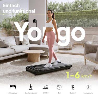 Електрична бігова доріжка ZIPRO YOUGO для дому, складна, компактна, для ходьби і бігу, під стіл, швидкість 1-6 км/год, до 110 кг, з пультом і LED-дисплеєм
